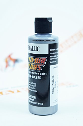 Createx Auto-Air Colors 4oz Metallic Silver 4332 Custom Airbrush Paint. by SprayGunner
