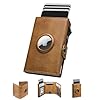 Manmaxim Portafoglio da uomo Apple Airtag Wallet, portafoglio RFID Smart Wallet for Men, compatto Air Tag Portafoglio da uomo per 12 carte, pop-up carte con scomparto portamonete e 2 finestre ID, A01