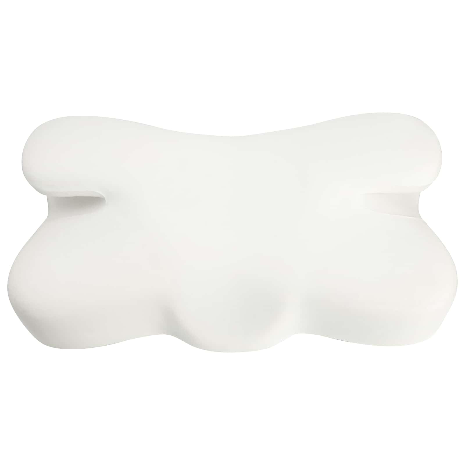 Almohada cervical blanca de espuma viscoelástica, 57 x 36 x 13 cm, almohada ergonómica con espuma viscoelástica transpirable, funda extraíble lavable para dormitorio y reposacabezas