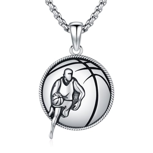Collier basket en argent 925, bijou de sport inaltérable qui résiste à la transpiration