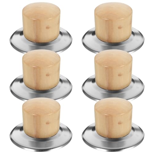 Housoutil Perillas de Tapa para Ollas y Sartenes, 6 Juegos de Madera Maciza Tornillos y Arandelas, Adecuados para Utensilios de Cocina y Cocinas Industriales