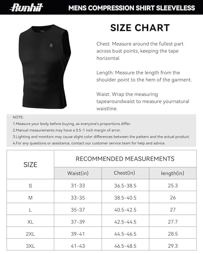 Runhit FZMS0106153-03-BLACK:L Sleeveless Compression Shirt Men Tank Tops Gym Workout Mens Sleeveless Tee Shirts thumb #6