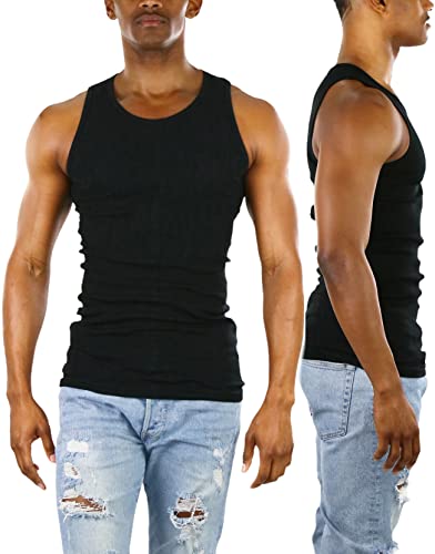 ToBeInStyle Men’s Long Muscle Tank Top Workout A-Shirt3