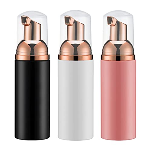 Travel Foam Pump Bottle, 2oz Small Size Foaming Soap Dispenser 3Pack 3Color