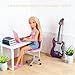 21 Pcs Dollhouse Miniature Laptop Computer Tablet Phone 1/12 1/6 Scale Tiny Book Drinks Guitar Instrument, Doll House Furniture Decor Cake Glasses Coffee Mini Headset, Camera, Potted Plants (Pink)