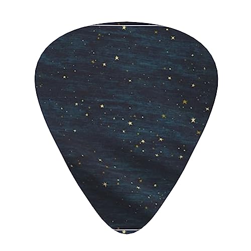 ナイトスカイスターズミッドナイトブルー ギターピック Guitar Pick 12枚セット ティアドロップ型 エレキギター/アコースティックギター/クラシックギター/ベース等の練習に最適な12枚セット