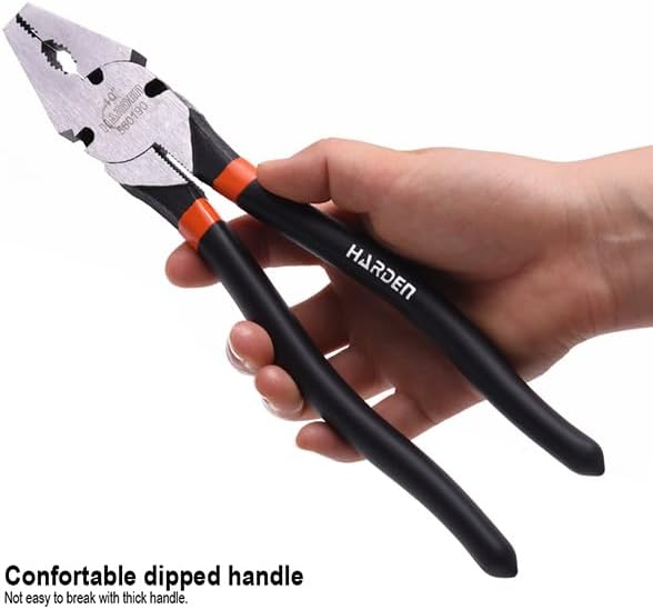 Edward Tools 10” Heavy Duty Fence Pliers - Sharp Wire Cutting Edge - Fine Carbon Steel Finish - Grip Handle