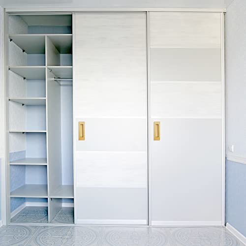 Malimali 6 Inch Recessed Finger Flush Pulls For Pocket Door Closet Door, Sliding Barn Door Handle, Brushed Gold Stainless Steel Rectangular Door Pulls Hardware(2 Pack) #TOP4