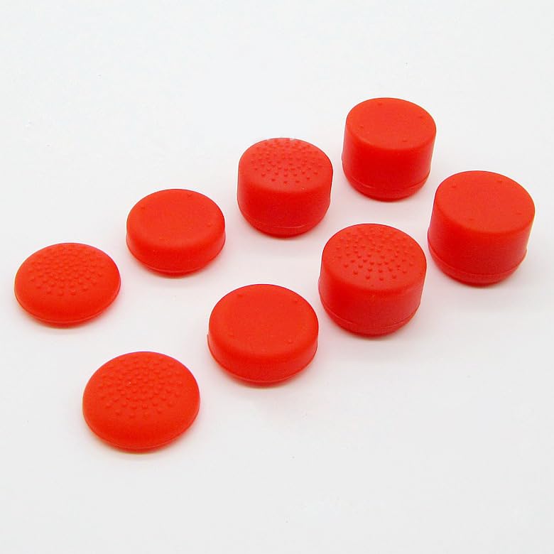 Image of Pack of 8 pcs Analog Controller Gamepad Raised Antislip Thumb Stick Grips Thumbsticks Joystick Cap Cover for PS5, PS4, PS3, Switch Pro, Xbox one, Xbox 360, Wii U, PS2 Controller (Red)