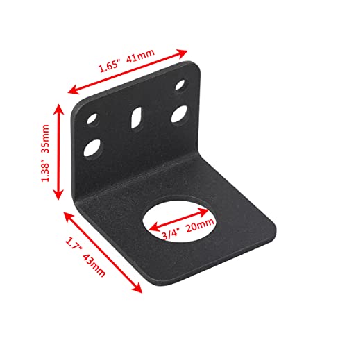 Vanroug 2 Pcs L-Bracket 1255 3/4" Hole Thick Steel Mobile Antennas Brackets For Uhf Vhf Coax Nmo Antenna Mounts Cable Mobile Antennas (Black) #TOP1