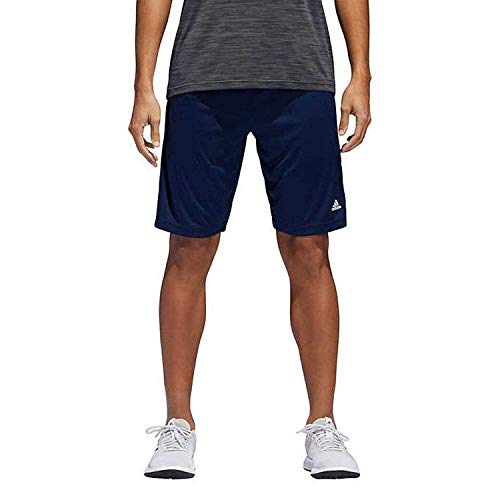 adidas Mens Performance Climalite Triple Stripe Gym Athletic/Training Shorts (Navy, Medium)