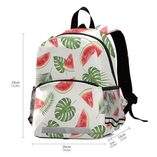Red Watermelon Tropical Leaves Small Backpack for Toddler Girls Boys Kids Backpacks Travel Back Pack3