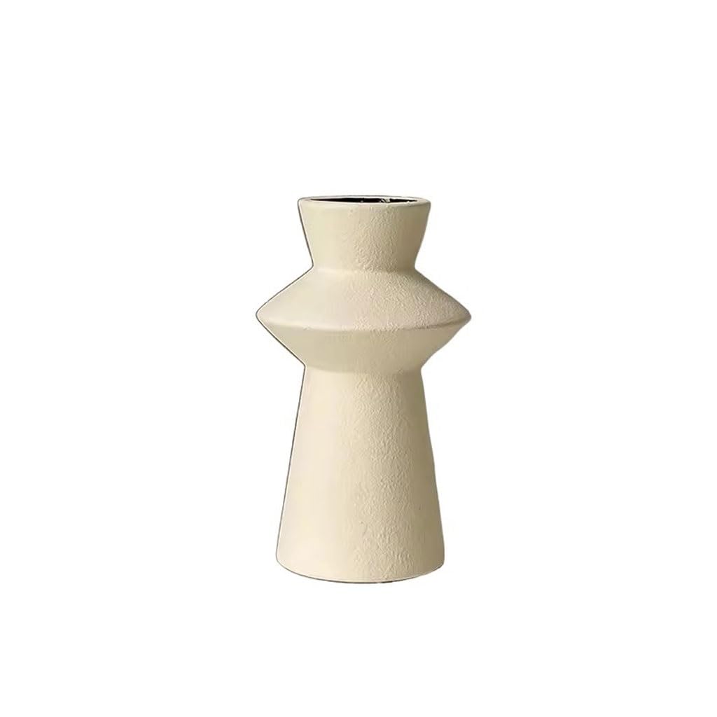 Vase en céramique TUSUOD blanc pour sublimer vos fleurs de salon sans effort