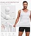 Nebility Compression Shirt Men Shapewear Tummy Control Slimming Tank Top Vest Body Shaper Sleeveless Undershirt Workout White