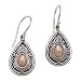 NOVICA 925 Sterling Silver Dangle Earrings with Yellow Gold-Plated Accents, Dewdrop Leaves'