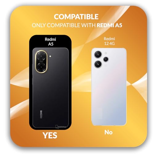 Image of Back Cover Case + Screen Protector for Redmi A5 / Redmi A5 4G | Transparent Mobile Phone Back Case Cover for Redmi A 5 / RedmiA5 4G | TPU Transparent Mobile Phone Back Cover Case