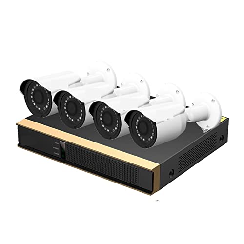 Sistema de cámaras de seguridad para exteriores 8ch AI CCTV Sistema de cámaras 4pcs 2MP Cámara de seguridad a prueba de intemperie al aire libre DVR Kit H.265 Sistema de vigilancia de video caseros(No
