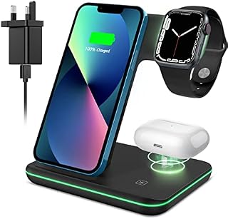 CAVN 3 in 1 Wireless Charger, Fast Charger Compatible with iPhone 14/14 Pro/13/13 Pro/12/11/X/8, Compatible with Apple Watch Ultra/SE/8/7/6/5/4/3/2, Wireless Charger for AirPods Pro/2