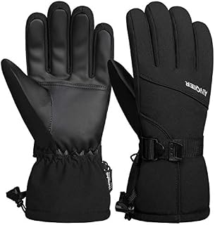 LANYI Mens Gloves Winter Waterproof Ski Gloves Thinsulate Snowboard Driving Outdoors Warm Fleece