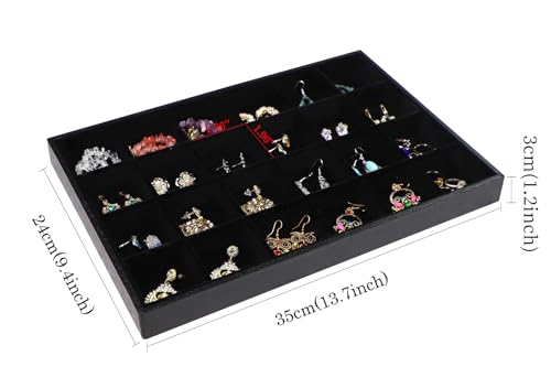 Image of Wudygirl Jewelry Organizer Tray for Drawer 24 Grid Earring Holder Organizer Removable Dividers for Ring Earring Bracelet(24 Grid)