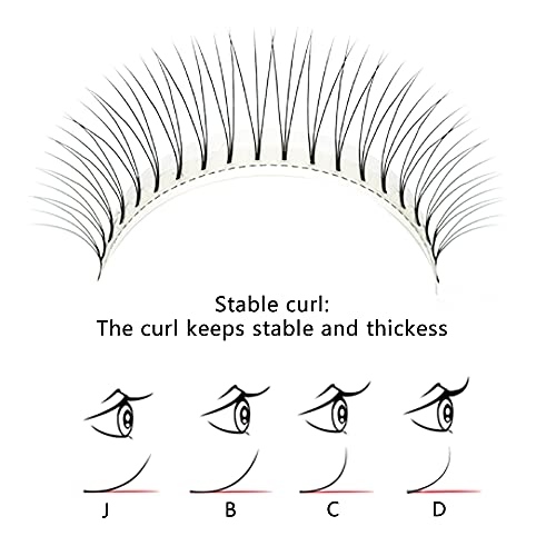 Soft Natural Premade Volume 2D Fans Eyelash Extension 0.10 Thickness 8-14Mm Handmade Premade Cluster Volume Fans Faux Mink Lashes 3D (11Mm, 3D-0.10-C) #TOP3