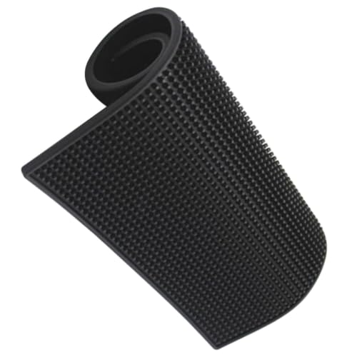 Alfombrilla para cortapelos de barbería en silicona negra práctica y lavable