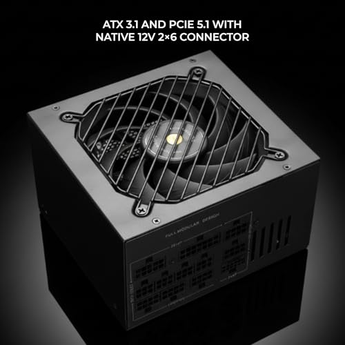 MPB1200PSI, Alimentatore PC Full Modular 1200W, 10 Anni di Garanzia, 80Plus Gold 90%, Ventola SI Extreme Silence, Tecnologie AI2-RPM, DC-DC e SMD, ATX 3.1 e PCIe 5.1 Nero - Alimentatore - Immagine 3