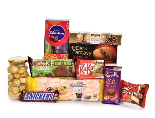 Image of NUTRI MIRACLE Diwali Chocolate Gift Hamper with Candles for Guest