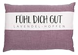 🌙 IHR OPTIMALER BEGLEITER - Als Einschlafhilfe, zum Schlafen, im Bett neben dem Kopfkissen, für unterwegs, im Auto oder als idealer Reisebegleiter. Die Lavendel-Hopfenmischung Kann beruhigen und auf das Wohlbefinden einwirken. Das schöne Kissen hat eine praktische Größe 20 x 30 cm und findet überall Platz.