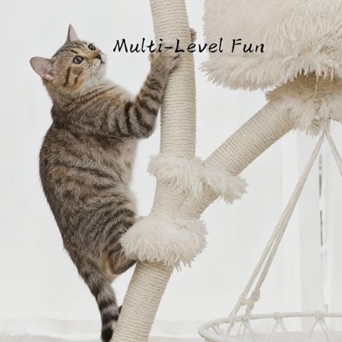 Torre moderna para gatos de 70" multi-nivel para interiores miniatura 3