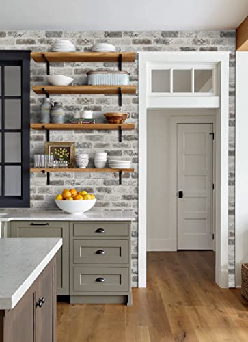 Guvana Brick Wallpaper Brick Peel And Stick Wallpaper Grey Brown 3D Brick Self Adhesive Wallpaper 17.3"×118" Removable Contact Paper Brick Textured Vintage Wallpaper Decorative Wall Classroom Covering #TOP2