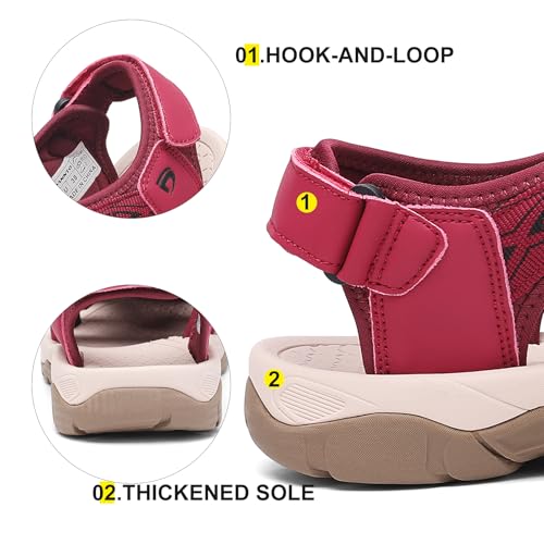 Image of Dannto Women's Sport Hiking Sandals Closed Toe Outdoor Athletic Walking Sandal Lightweight Summer Water Shoes