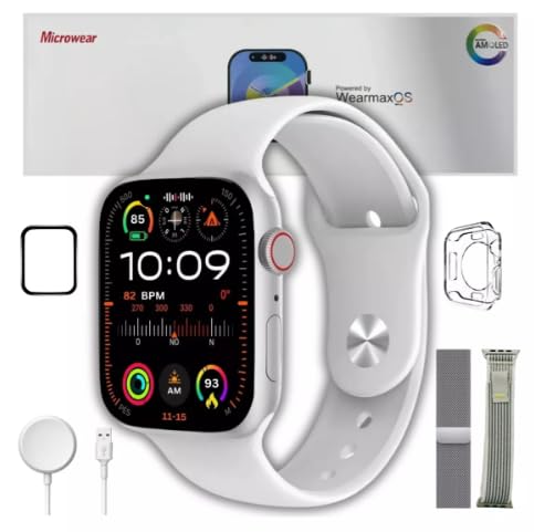 Microwear Smartwatch, Compatível com Android e iOS, Tela Curva, GPS, Monitor de Atividades, Branco