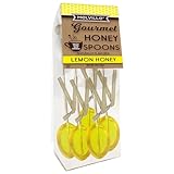 Melville Candy All Natural Honey Spoons & Lollipops on Wooden Ball Sticks – Gluten-Free, Made in USA Stirrers for Tea, Coffee, & Hot Beverages - Individually Wrapped (Lemon)