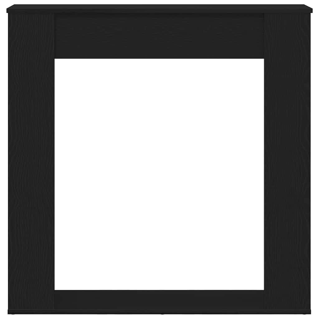 Kaminumrandung Schwarz Eichen-Optik Holzwerkstoff 100x20x100 cm Kaminsims Kaminzubehör Ofenzubehör für Wohnzimmer Haus Sicherheit und Dekoration