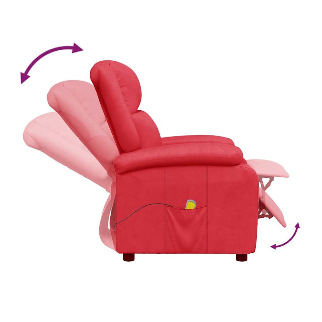 Fauteuil de Massage Rouge Similicuir,Fauteuils électriques,24.9kg-340167