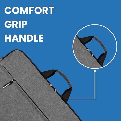Image of Futopia Premium Laptop Sleeve Bag 15.6 Inch with Handle, Front Zipper Pocket, Water Resistant & Shockproof Cover, Padded Interior Compatible for Laptop & Notebook for Office, College & Travel (Gray)