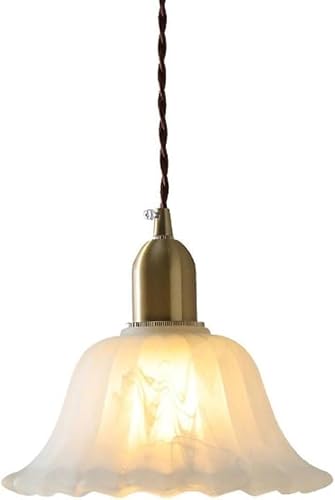 HYJAUSXB Mid Century Vintage Glass Chandelier,E27 Base Hanging Light,Home Decoration Pendant Light,Indoor Adjustable Height Ceiling Light Fixture
