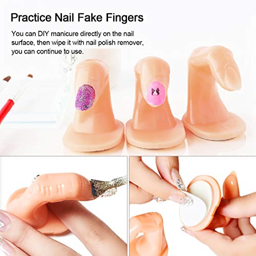 Ebanku 10pcs Practice Fingers Training, Nail Manicure Training Fingers Nail Practice Fingers Model, for Acrylic Gel Nail… – Bild 2