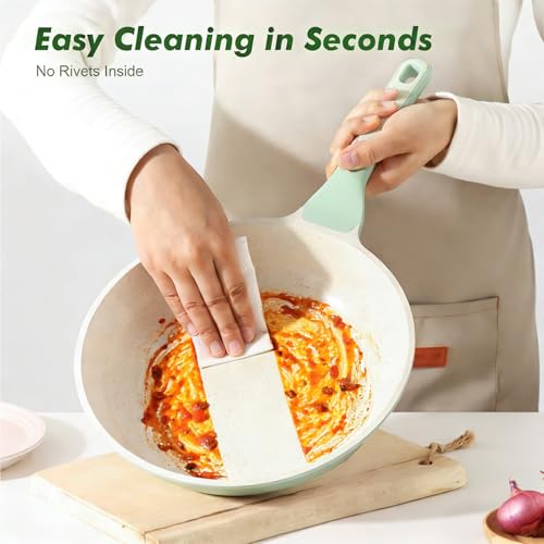 Image of SENSARTE Nonstick Ceramic Frying Pan Skillet, 8 Inch Omelet Pan, Healthy Non Toxic Chef Pan, Induction Egg Pan with Heat Resistant Handle, Dishwasher Safe, PFAS-Free, Green