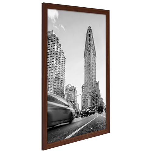 Americanflat 24x36 Poster Frame with Polished Plexiglass - Wide Picture Frames Made of Engineered Wood for Vertical or Horizontal Wall Display - Epic Collection - Mahogany by Americanflat - Image 8