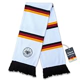 Generisch Deutschland Fanschal/Schal – 4 WM-Sterne Stickerei – 145 x 17 cm – Weiß/Schwarz/Rot