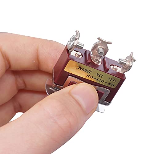 Taiss Q9-C68F-MBO5 3Pcs Toggle Switch Spdt On-Off-On 3 Pin 3 Position Latching Switch Toggle Rocker Heavy Duty 20A 125V thumb #4