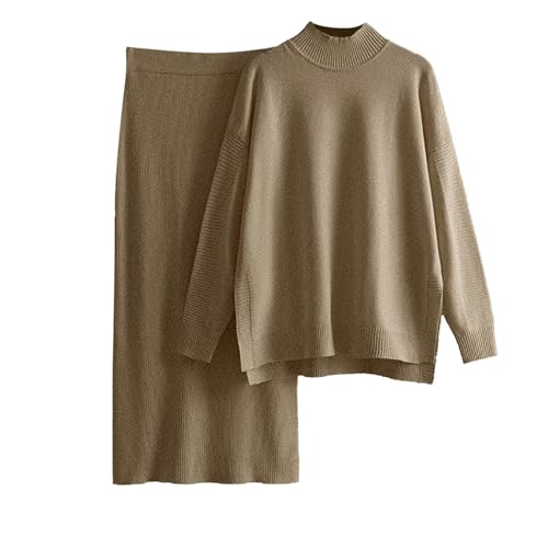 Tuta da Casa 2 Pezzi: Top in maglia con scollo rotondo, maniche lunghe con spacchi su entrambi i lati dei polsini e dell'orlo, morbido e confortevole. I pantaloni sono elasticizzati in vita, la gamba larga e la vita alta allungano visivamente la linea della gamba e delineano la figura delicata.
