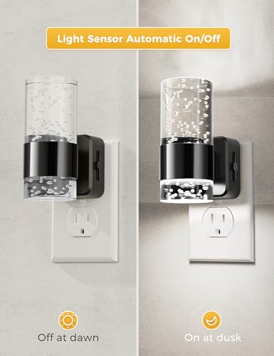 Image of L LOHAS LED Night Light,Dimmable Night Lights Plug into Wall, Acrylic Nightlights with 0-100 LM Adjustable Brightness, 5000K Plug in Night Light with Dusk to Dawn Sensor, for Bathroom Hallway