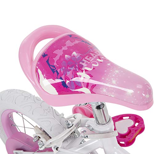 Huffy Disney Princess Kid Bike, Quick Connect Assembly, 12 & 16 Inch, Pink W/ Training Wheels, Streamers #TOP6