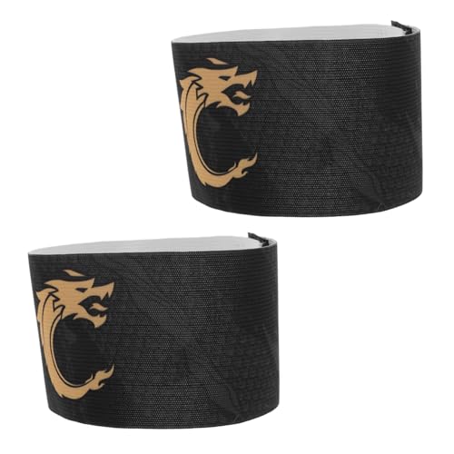 KESYOO 2個可能な弾力性サッャプテン袖章 ユース 大人用チームリーダーバンド 耐久性と快適性を備えた字マーク付きフットボール用アームバ