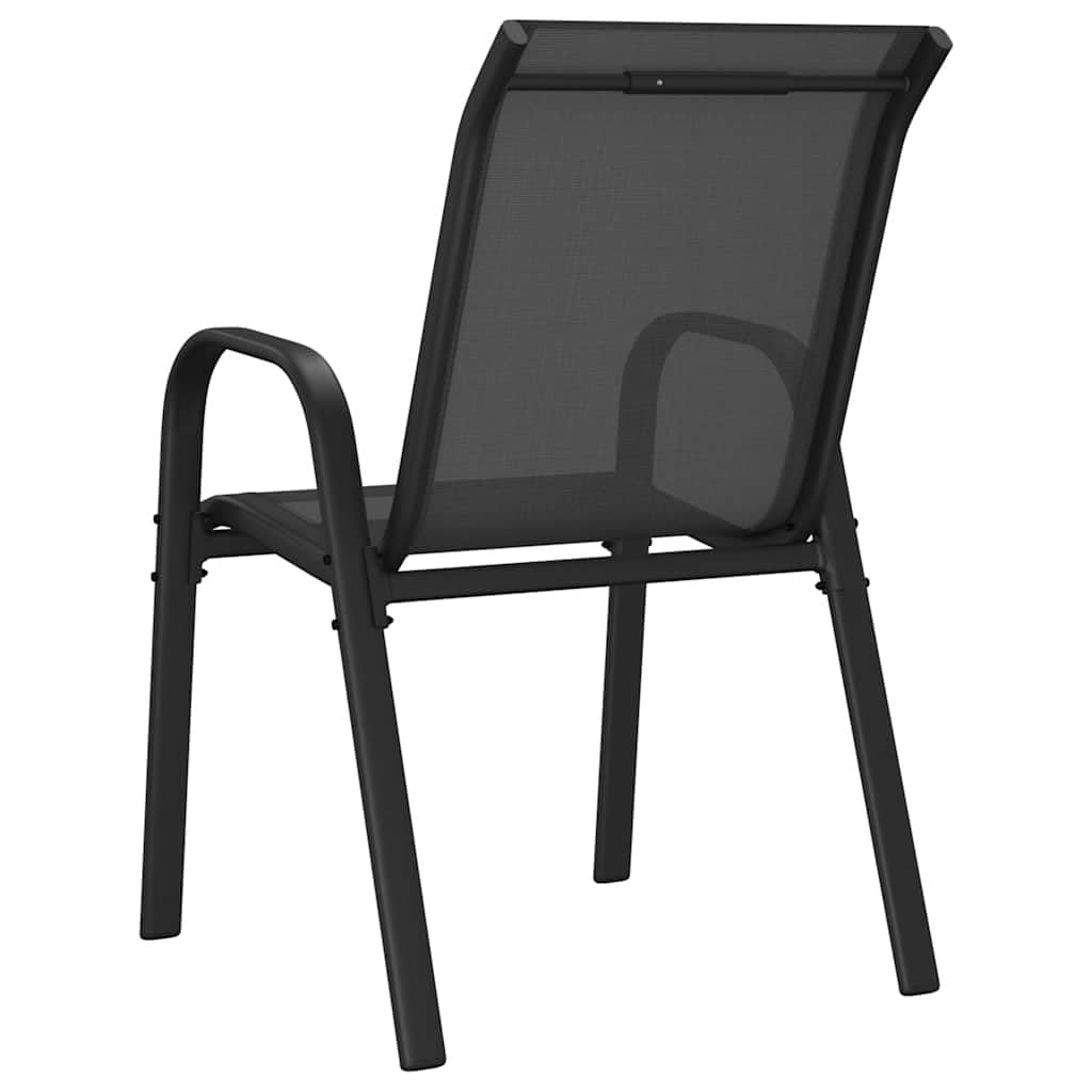 Genérico Sillas de jardín apilables 6 Unidades textilene Negro,Mobiliario,Muebles de jardín,Asientos de Exterior,Sillas de jardín-318783