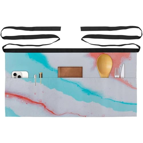 Tabliers courts de chef avec 3 poches demi-tablier cuisine restaurant bistrot multicolore