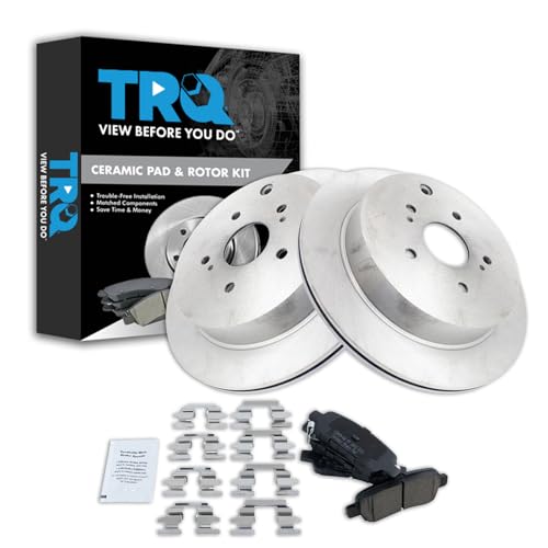 Image of TRQ Rear Brake Pad and Rotor Set Ceramic Compatible with 2009-2013 Suzuki Grand Vitara